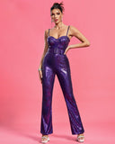 Strappy Sequins With Belt Jumpsuit