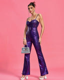 Strappy Sequins With Belt Jumpsuit