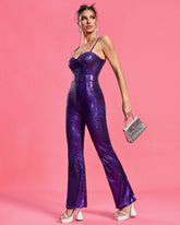 Strappy Sequins With Belt Jumpsuit