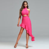 Halter Cutout Midi Backless Bandage Dress