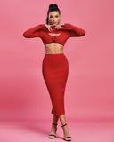 Round Neck Exposed Waist Bandage Set