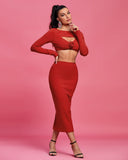 Round Neck Exposed Waist Bandage Set