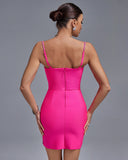 Strappy Diamonds Bandage Mini Dress