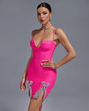 Strappy Diamonds Bandage Mini Dress