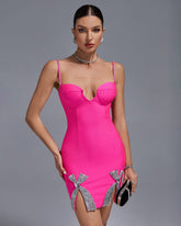 Strappy Diamonds Bandage Mini Dress