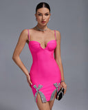 Strappy Diamonds Bandage Mini Dress