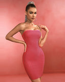 Strapless Rhinestone Embellished Cocktail Dress