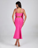 Strappy Feather Trim Hollow Out Bandage Dress