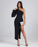 Asymmetric Pleated Ruffle Bandage Dress