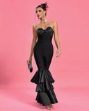 Strapless Tiered Ruffle Hem Jumpsuit