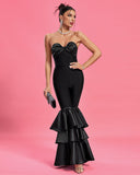 Strapless Tiered Ruffle Hem Jumpsuit