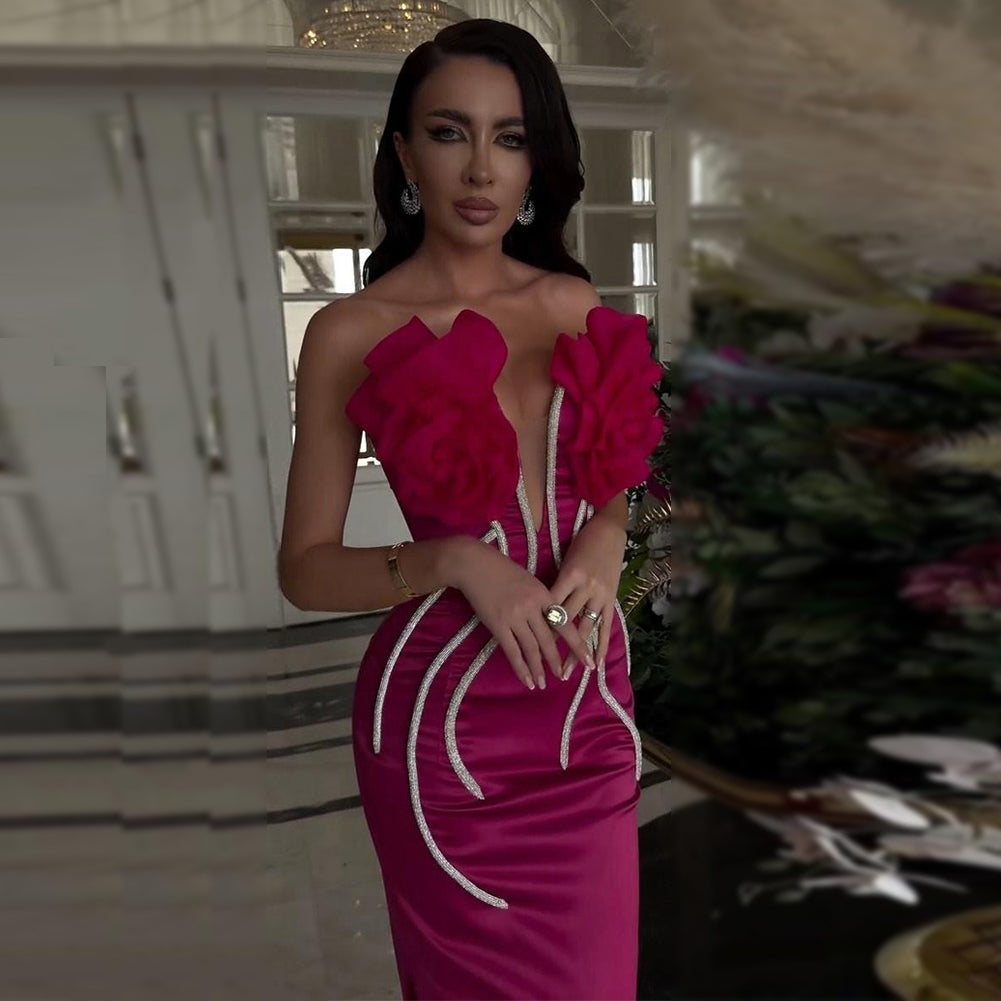Rose Red Bandage Dress HL9557