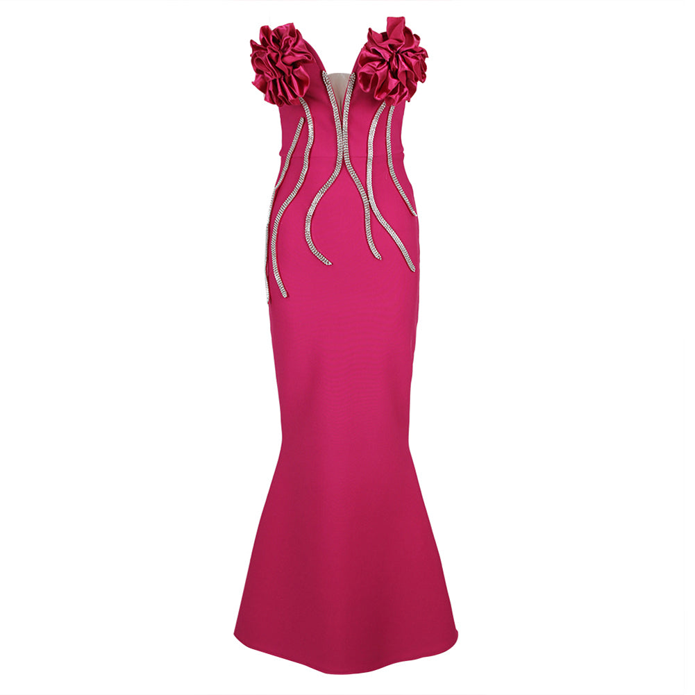 Rose Red Bandage Dress HL9557