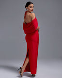 Strap-Flower Backless Maxi Bandage Dress