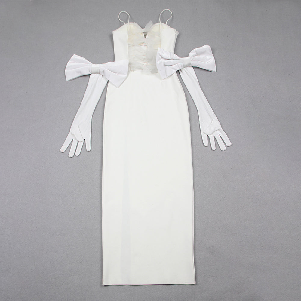 Strappy Sleeveless Drill Chain Maxi Bandage Dress HL9563