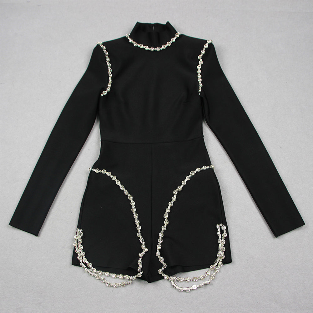 Black Bandage Jumpsuit HL9613