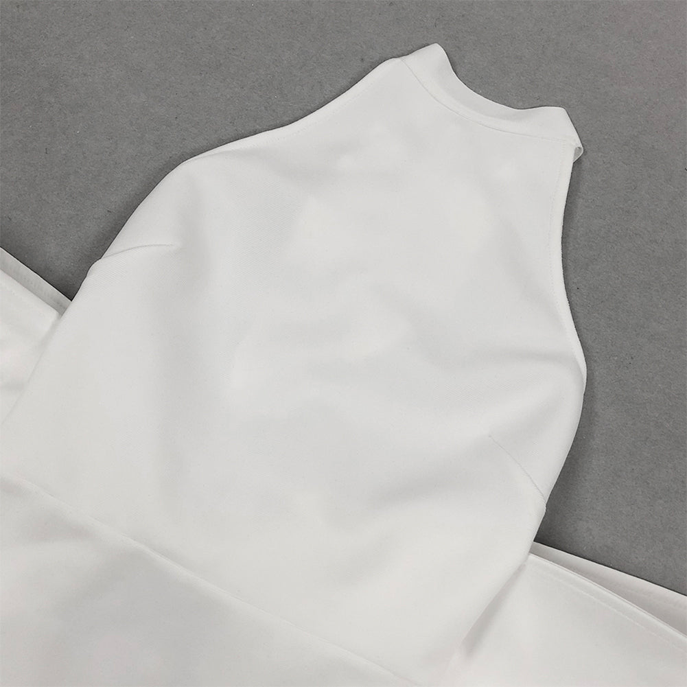 Semi-High Collar Sleeveless Exaggerated Bowknot Maxi Bandage Dress HL9705