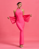 Huge Bow Split Maxi Bandage Dress