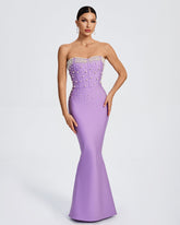 Pearl Detail Maxi Mermaid Bandage Dress