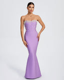 Pearl Detail Maxi Mermaid Bandage Dress