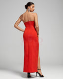 Strapless Cutout Structured Bandage Long Dress