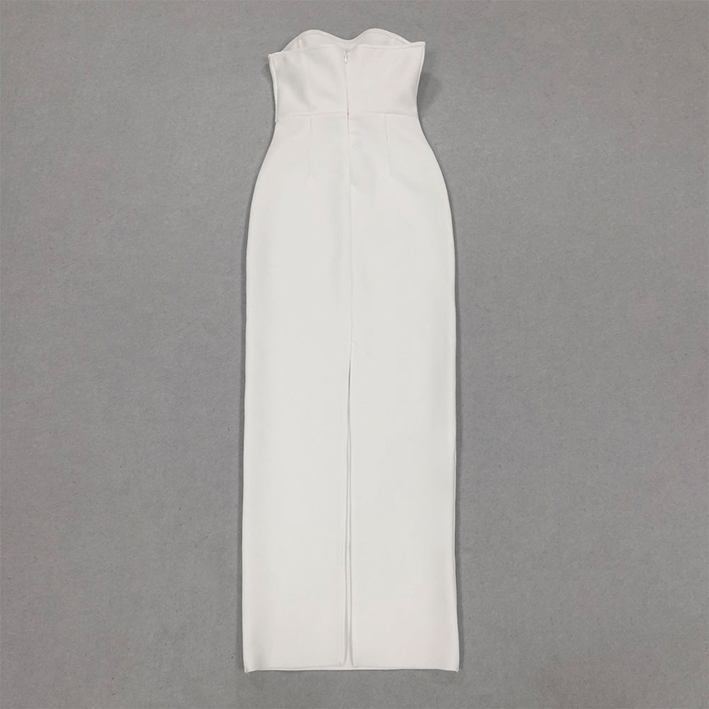 Strapless Sleeveless Large Flower Maxi Bandage Dress HL9886