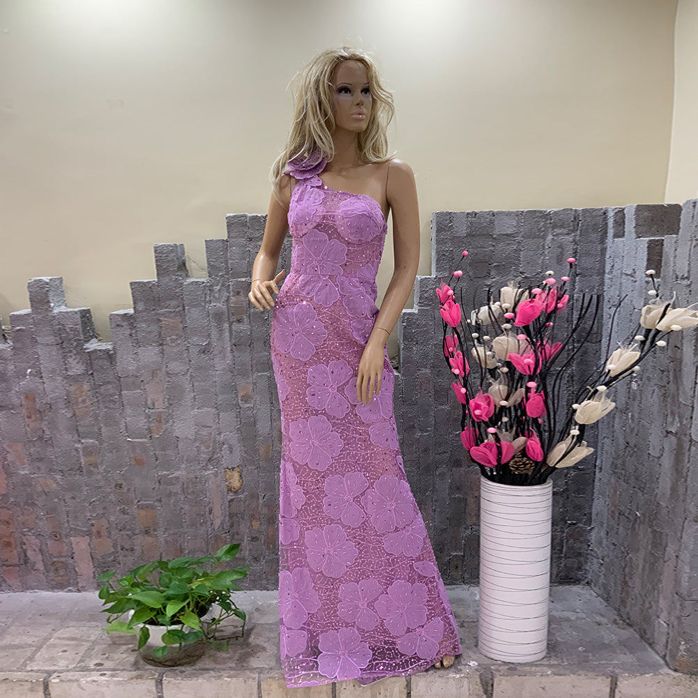 Lilac Mermaid Prom Dress Gown