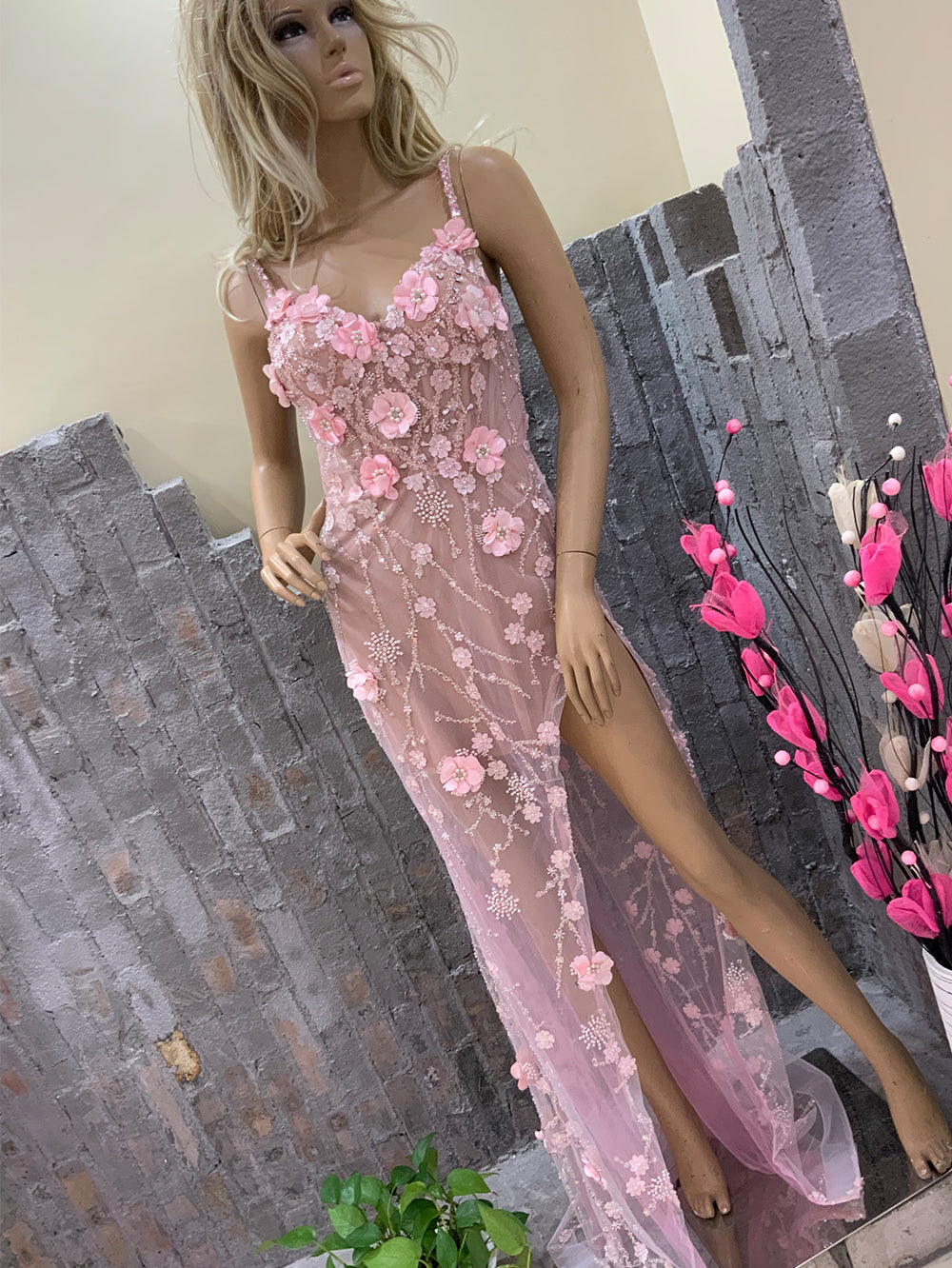 See Through Flower Embroidery Dressing Gown