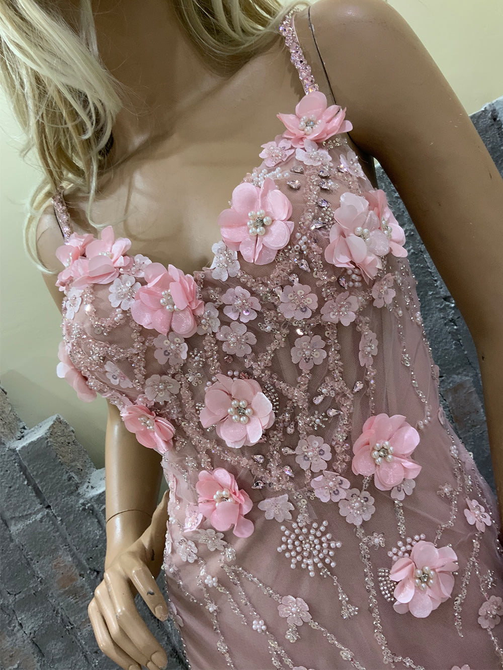 See Through Flower Embroidery Dressing Gown