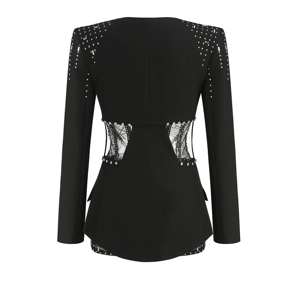 Strapless Sleeveless Rhinestone Set KLYF1021