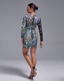 Lace Spliced Tokyo Sequins Floral Dress