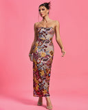 Dahlia Floral Sequins Maxi Dress