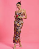 Dahlia Floral Sequins Maxi Dress