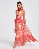 Floral Print Chiffon Maxi Dress