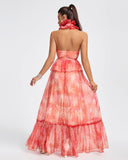 Floral Print Chiffon Maxi Dress