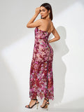 Dahlia Floral Sequin Bustier Maxi Dress