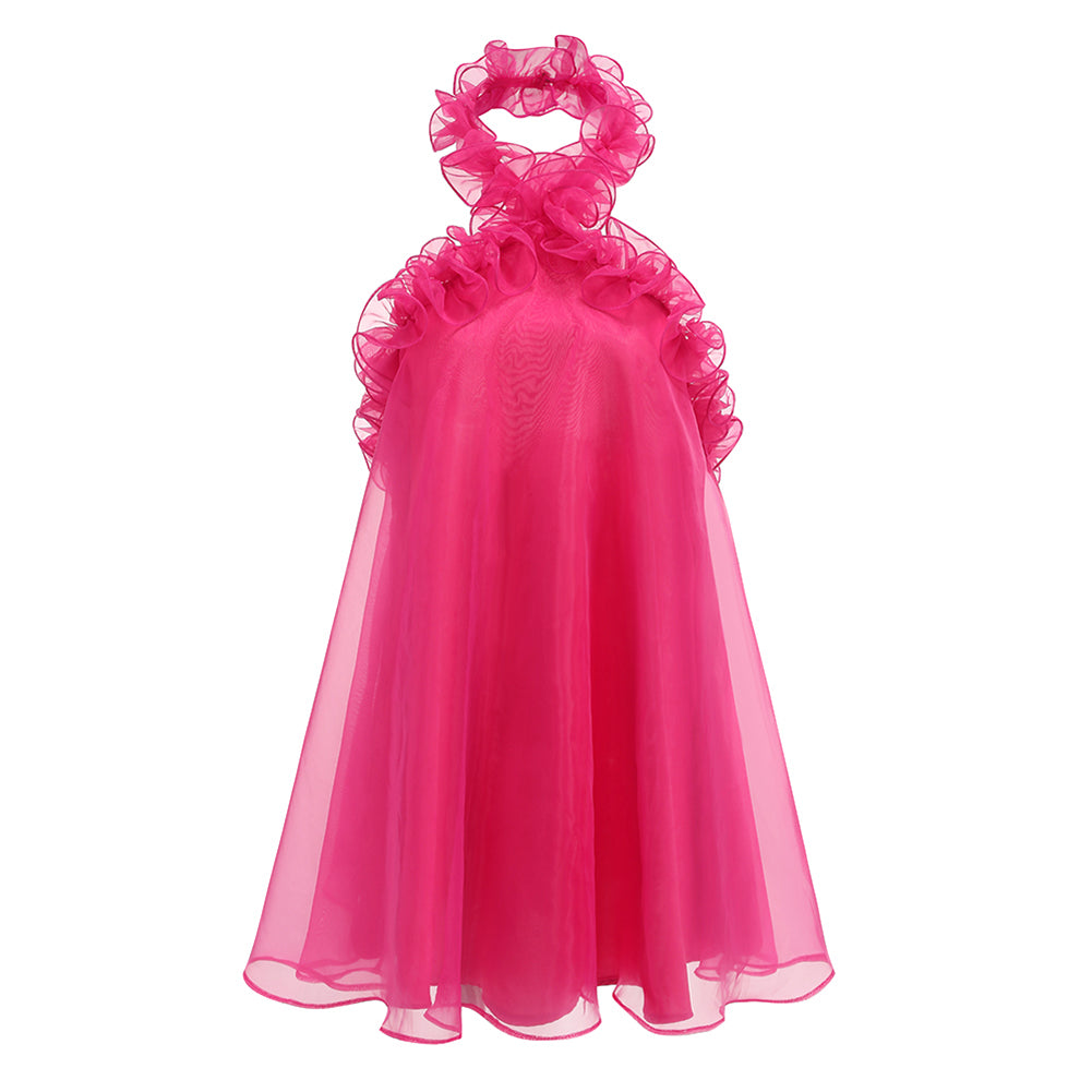 Halter Sleeveless Gauze Mini Dress KLYF1112