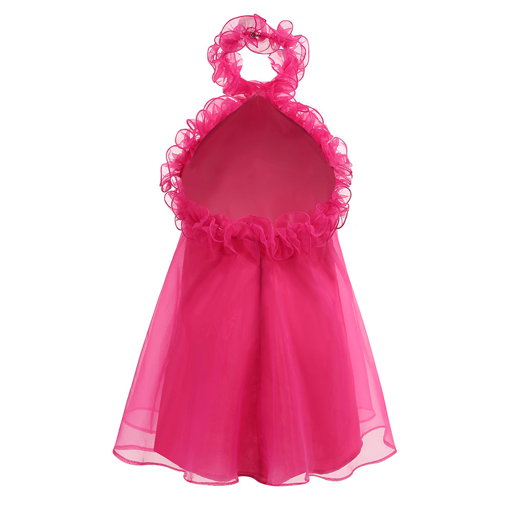 Halter Sleeveless Gauze Mini Dress KLYF1112