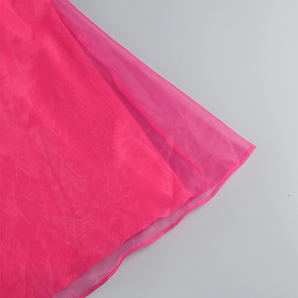 Halter Sleeveless Gauze Mini Dress KLYF1112