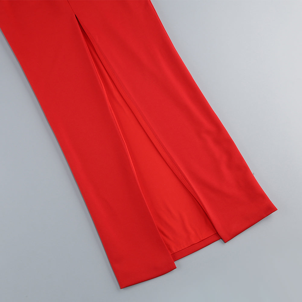 One Shoulder Sleeveless Flower Maxi Dress KLYF1116