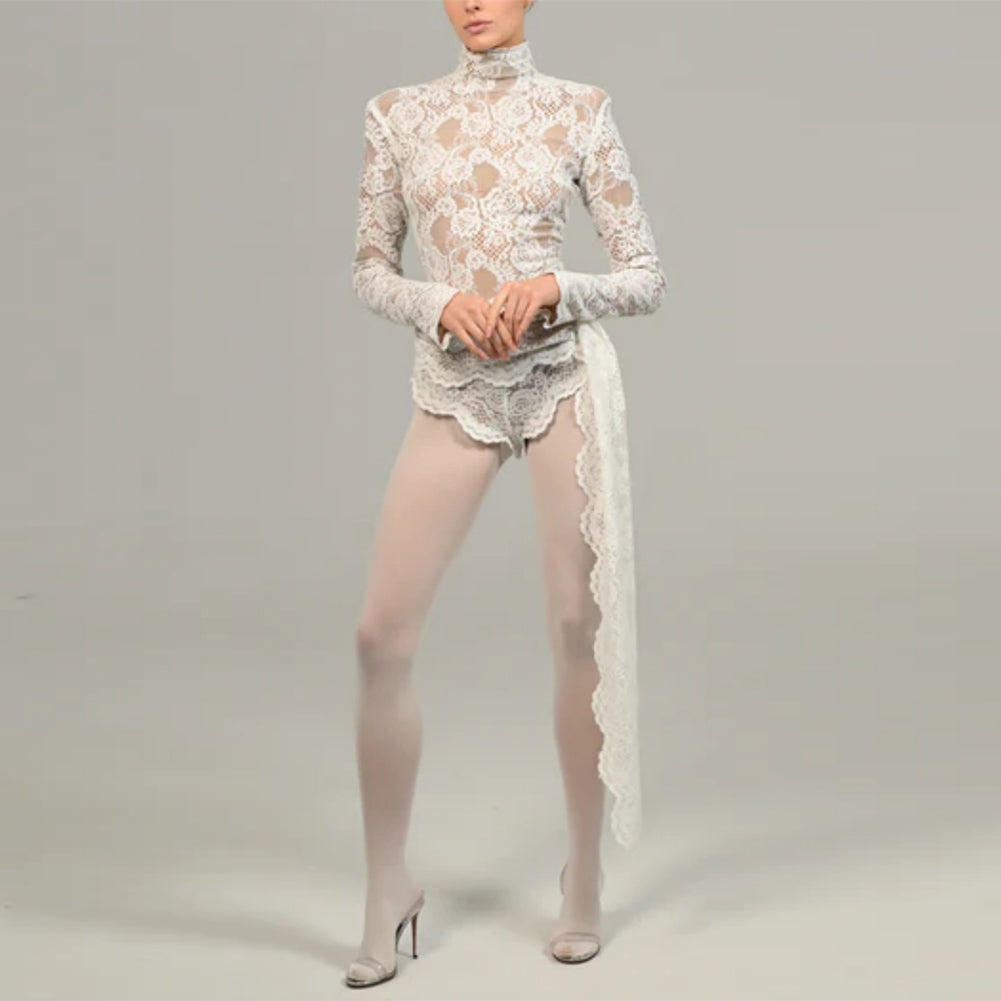 White Floral Lace Jumpsuit