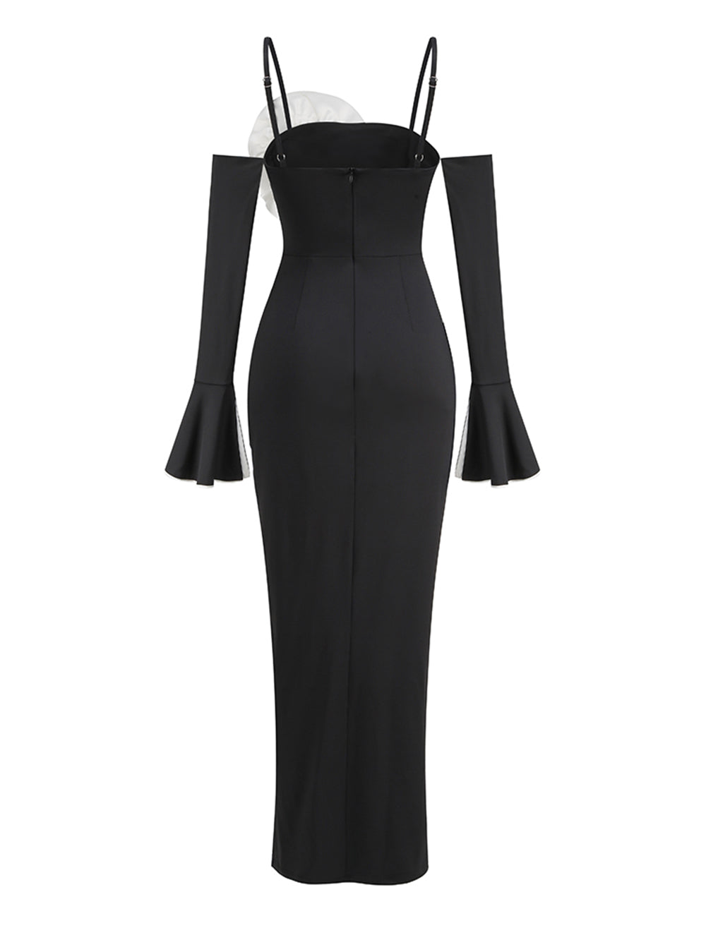 Strappy Long Sleeve Flower Maxi Dress KLYF1211