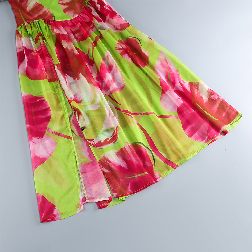 Strapless Sleeveless High Split Maxi Dress KLYF1217