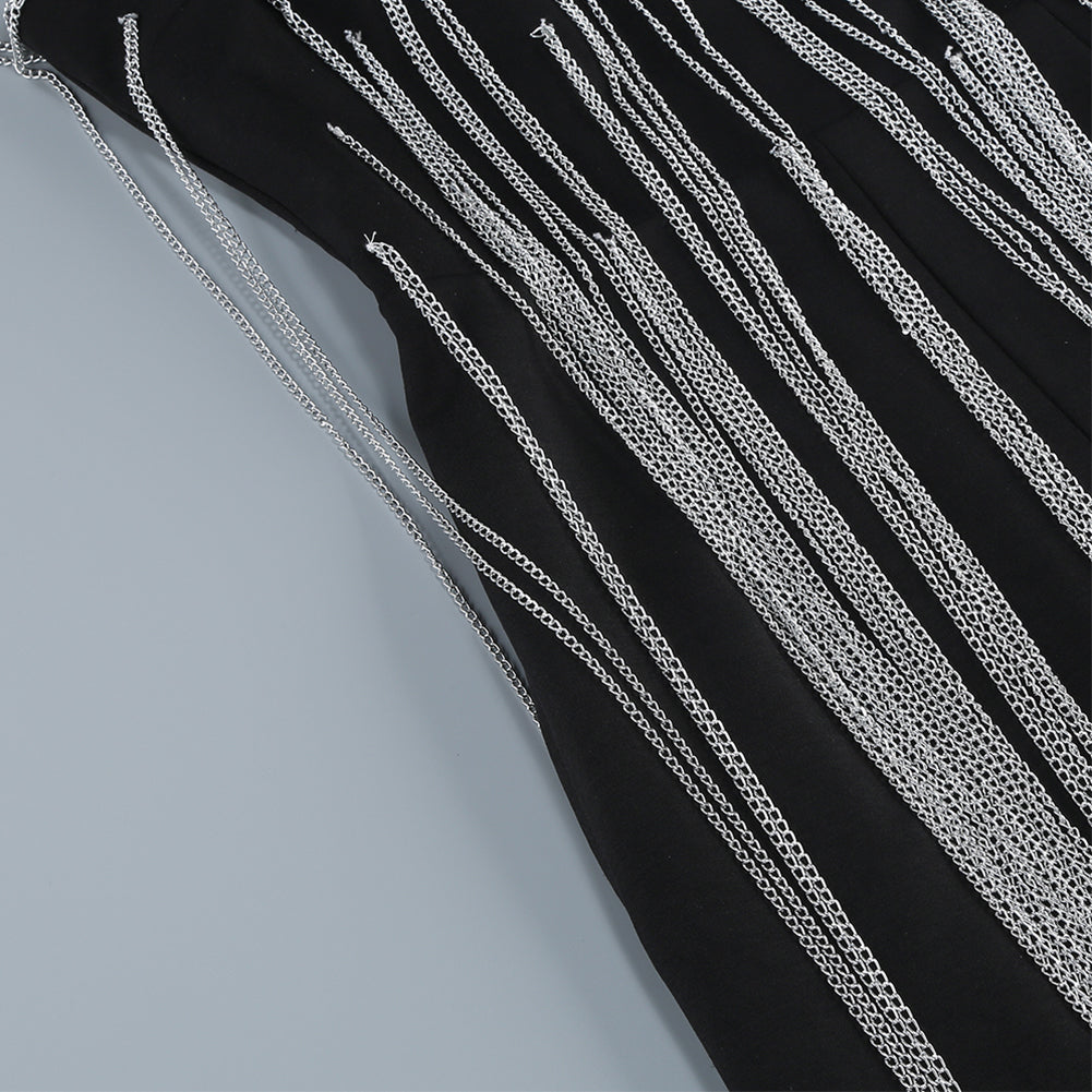 Strapless Sleeveless Chains Jumpsuit KLYF1241