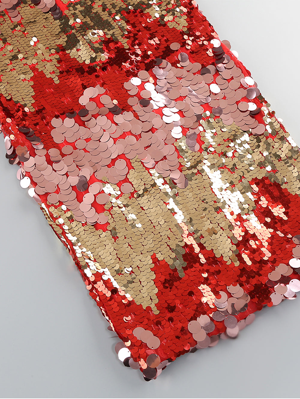 Colorful Sequined Feather Maxi Dress KLYF1331