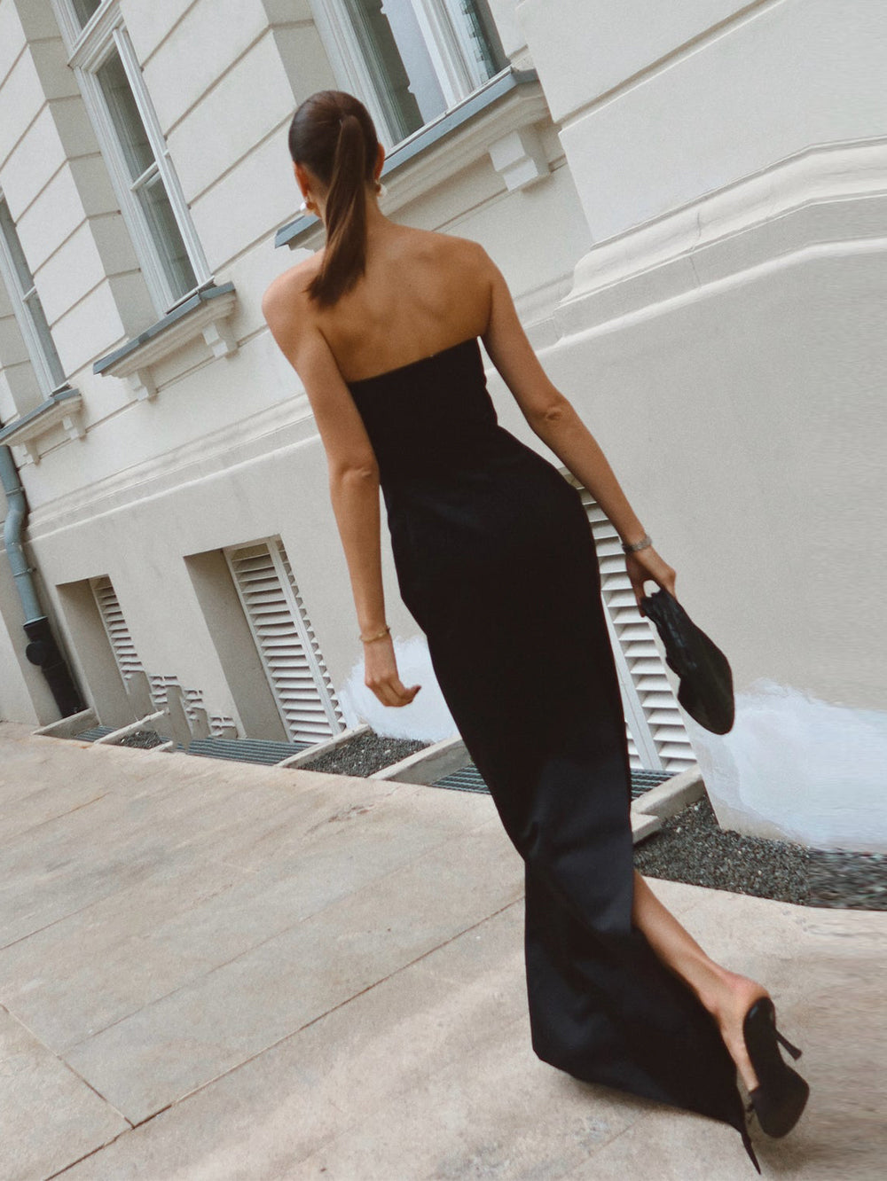 Strapless Front Bowtie Maxi Dress KLYF1360