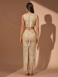 Gold Embroidery See Through Mesh Set