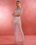 See Through Mesh Pearl Cover Up Dress