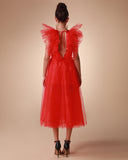 Deep-V Tulle Ballgown