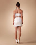 White Feather Bodycon Set